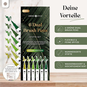 6er Dual Brush Pen Sets - Bunte Pinselstifte