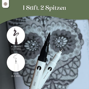 6er Dual Brush Pen Sets - Bunte Pinselstifte