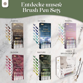 6er Dual Brush Pen Sets - Bunte Pinselstifte