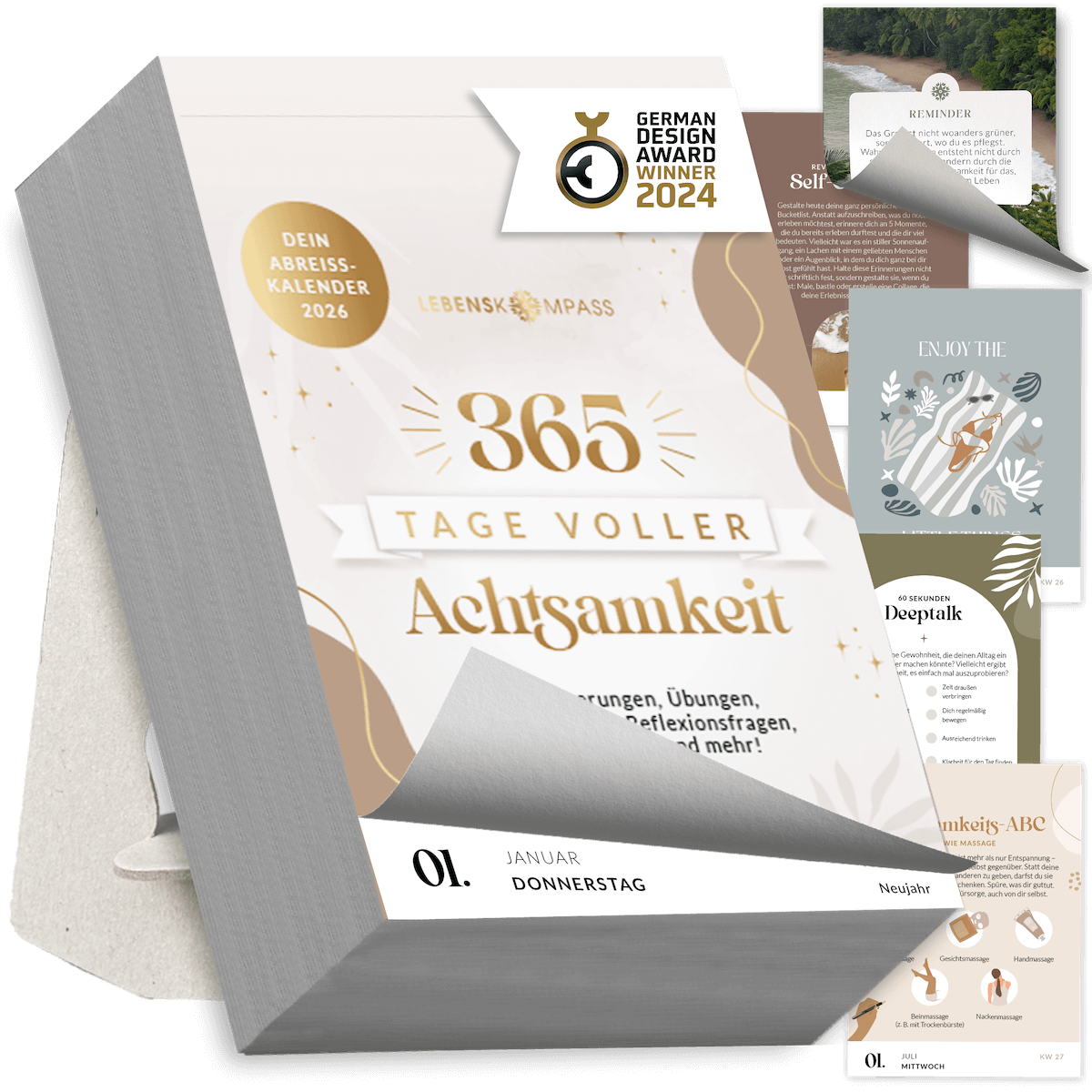 Abreißkalender 2026 - 365 Tage Achtsamkeit