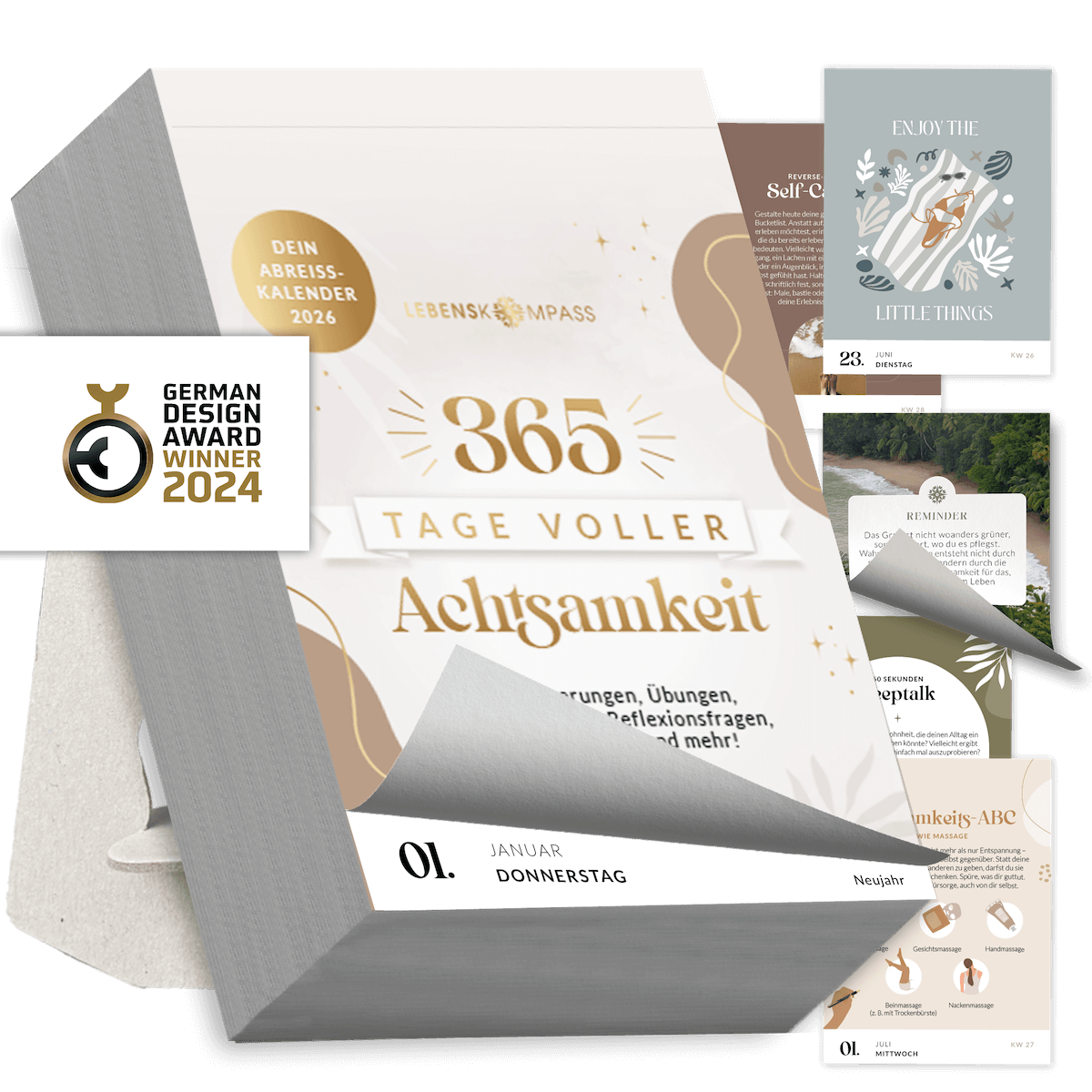 Abreißkalender 2026 - 365 Tage Achtsamkeit
