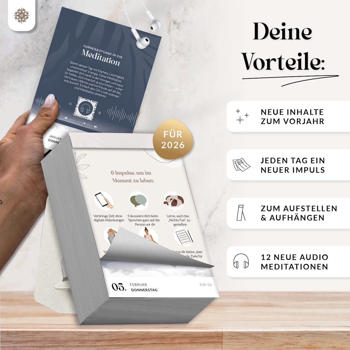 Abreißkalender 2026 - 365 Tage Achtsamkeit
