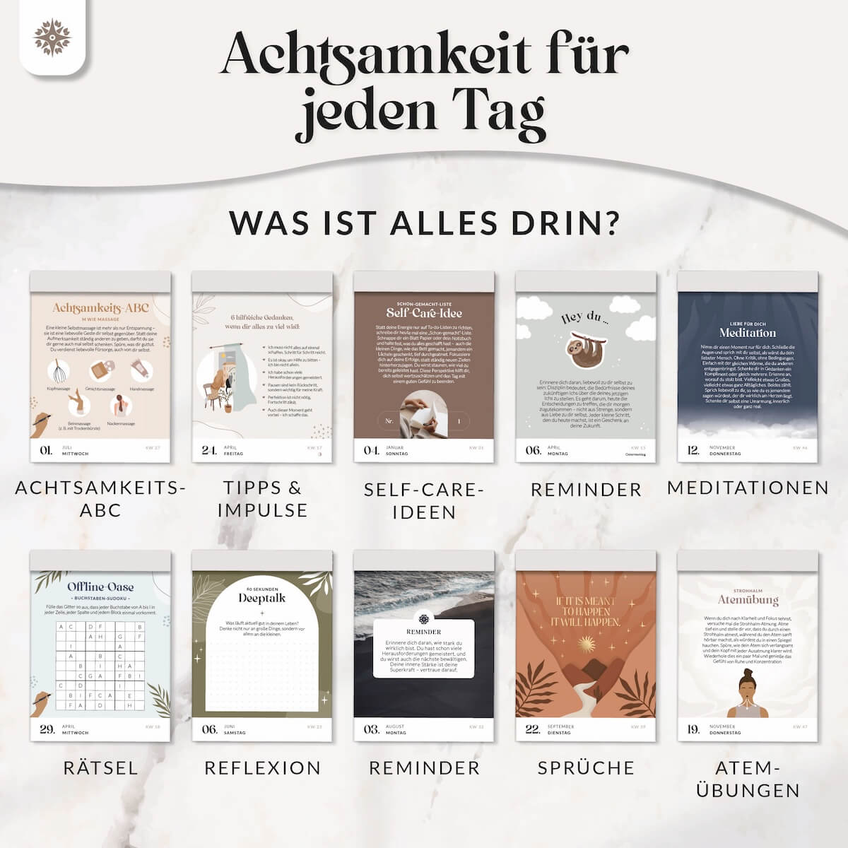 Abreißkalender 2026 - 365 Tage Achtsamkeit