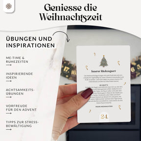Adventskalender Kartenset zum Aufhängen mit Goldprägung