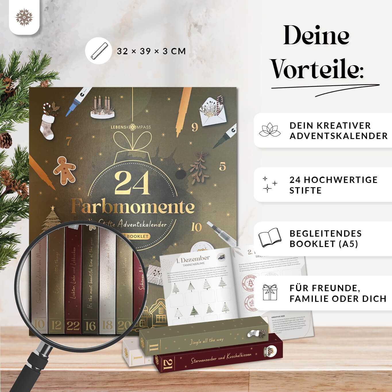 Kreativer Adventskalender mit 24 Stiften