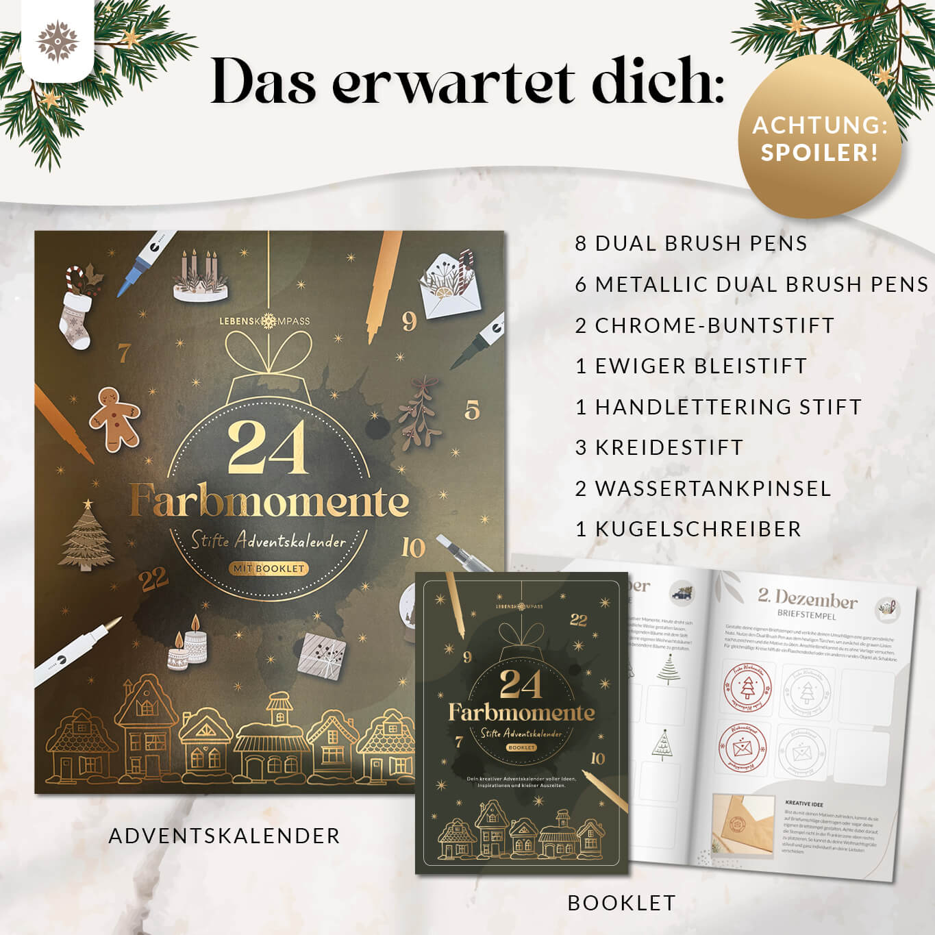 Kreativer Adventskalender mit 24 Stiften