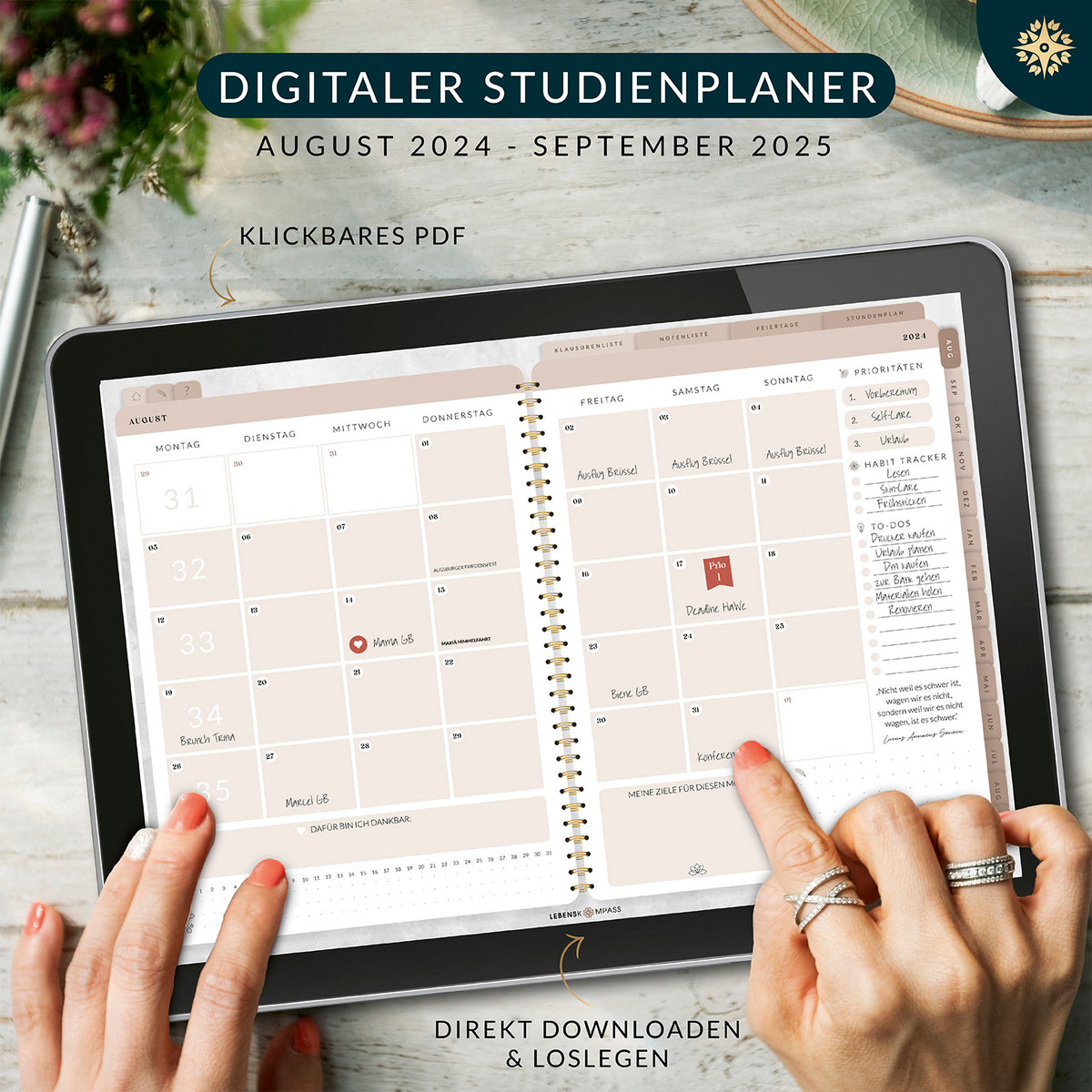 Digitaler Studienplaner - PDF mit Hyperlinks