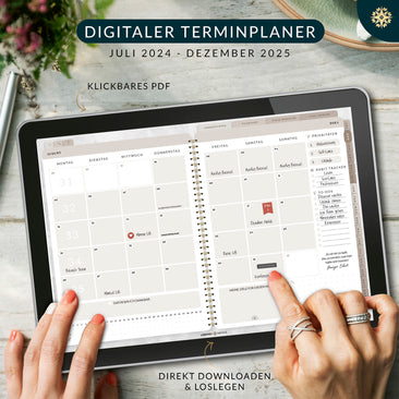 Digitaler 18 Monate Terminplaner  - PDF mit Hyperlinks