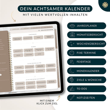 Digitaler 18 Monate Terminplaner  - PDF mit Hyperlinks