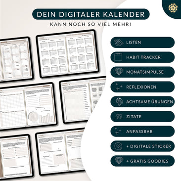 Digitaler 18 Monate Terminplaner  - PDF mit Hyperlinks