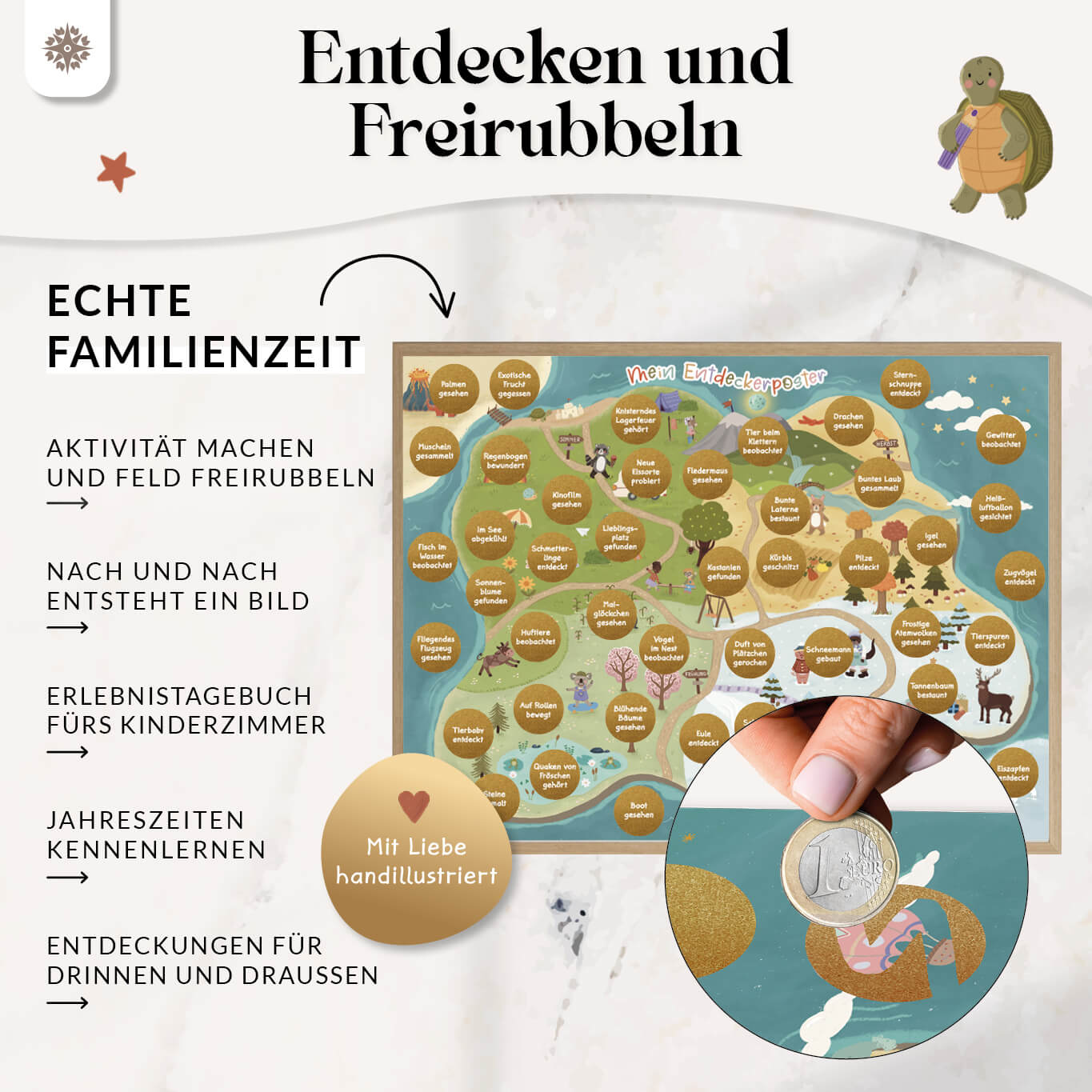 Entdeckerposter für Kinder - Rubbelposter