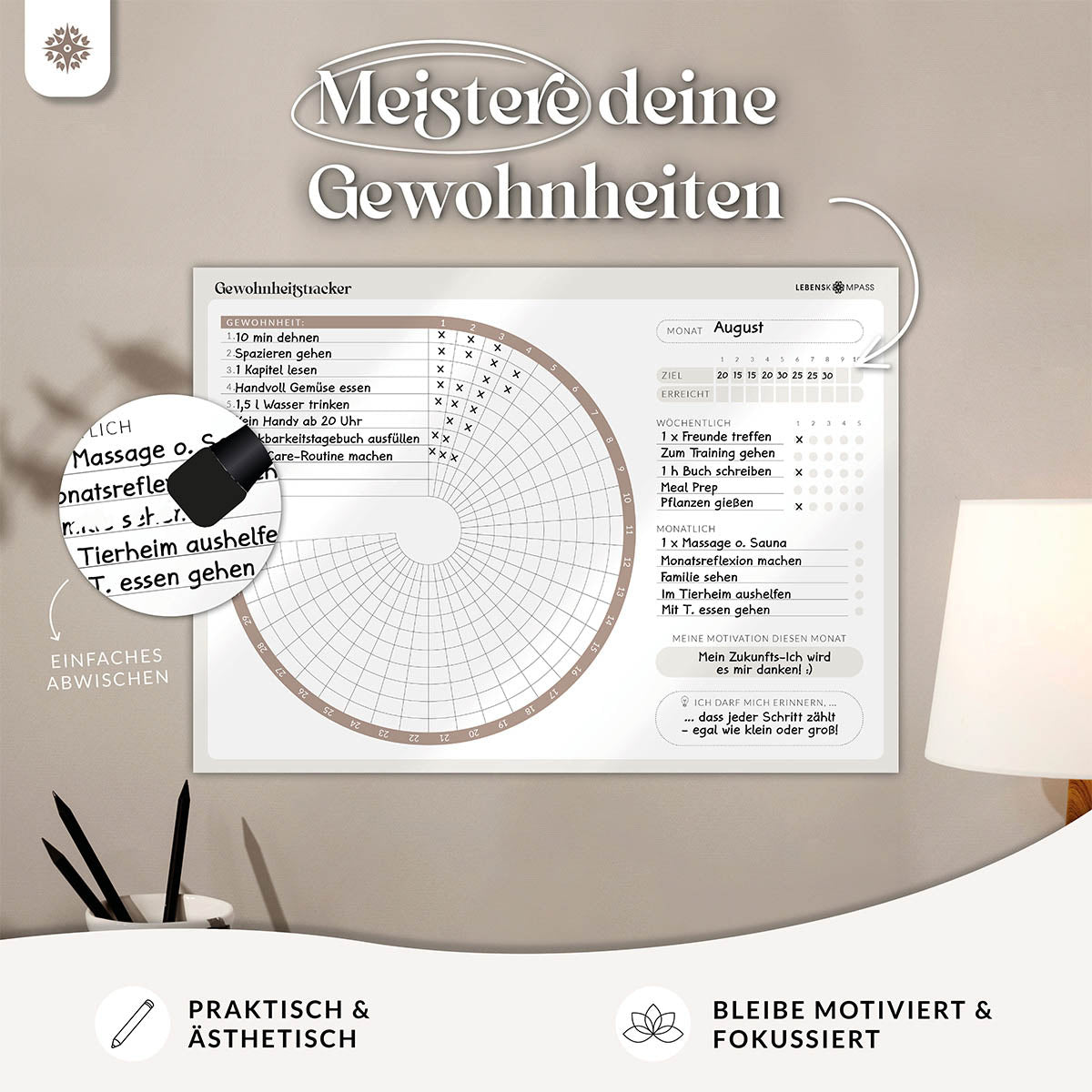 FlexiPlan® Gewohnheitstracker - Selbsthaftend