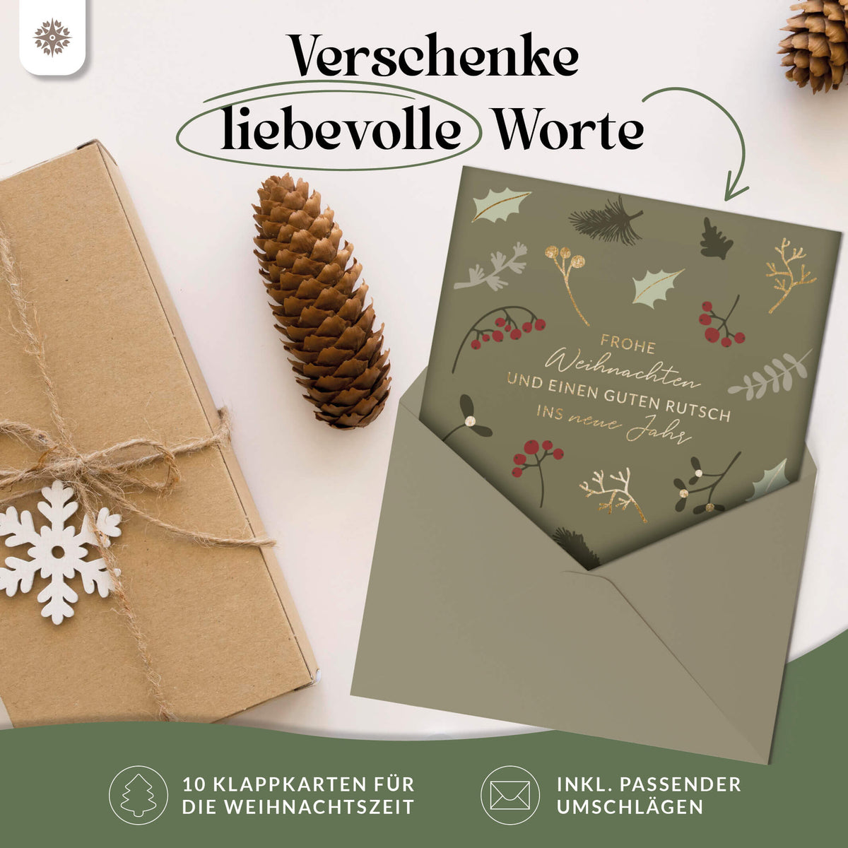 Grußkarten Set Weihnachten mit Umschlägen