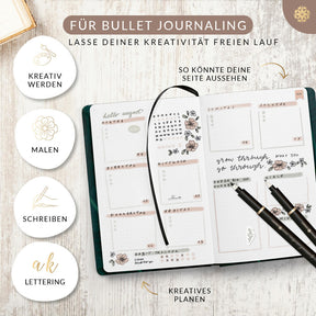 Handlettering Stifte Set - 6 schwarze Stifte
