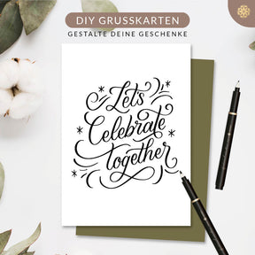 Handlettering Stifte Set - 6 schwarze Stifte