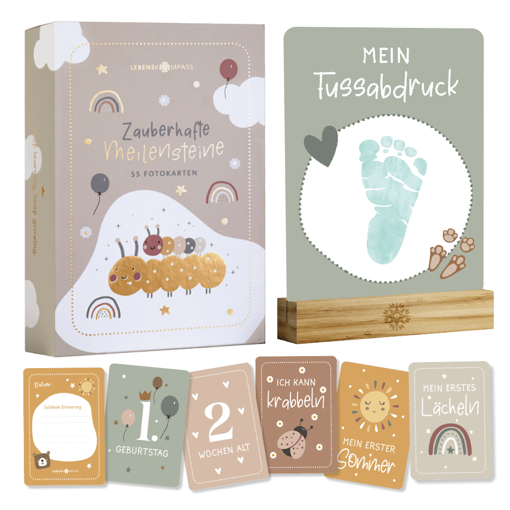 Meilensteinkarten für's Baby - Set mit 55 Karten