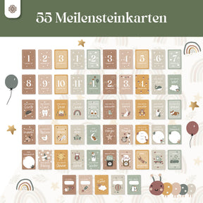 Meilensteinkarten für's Baby - Set mit 55 Karten