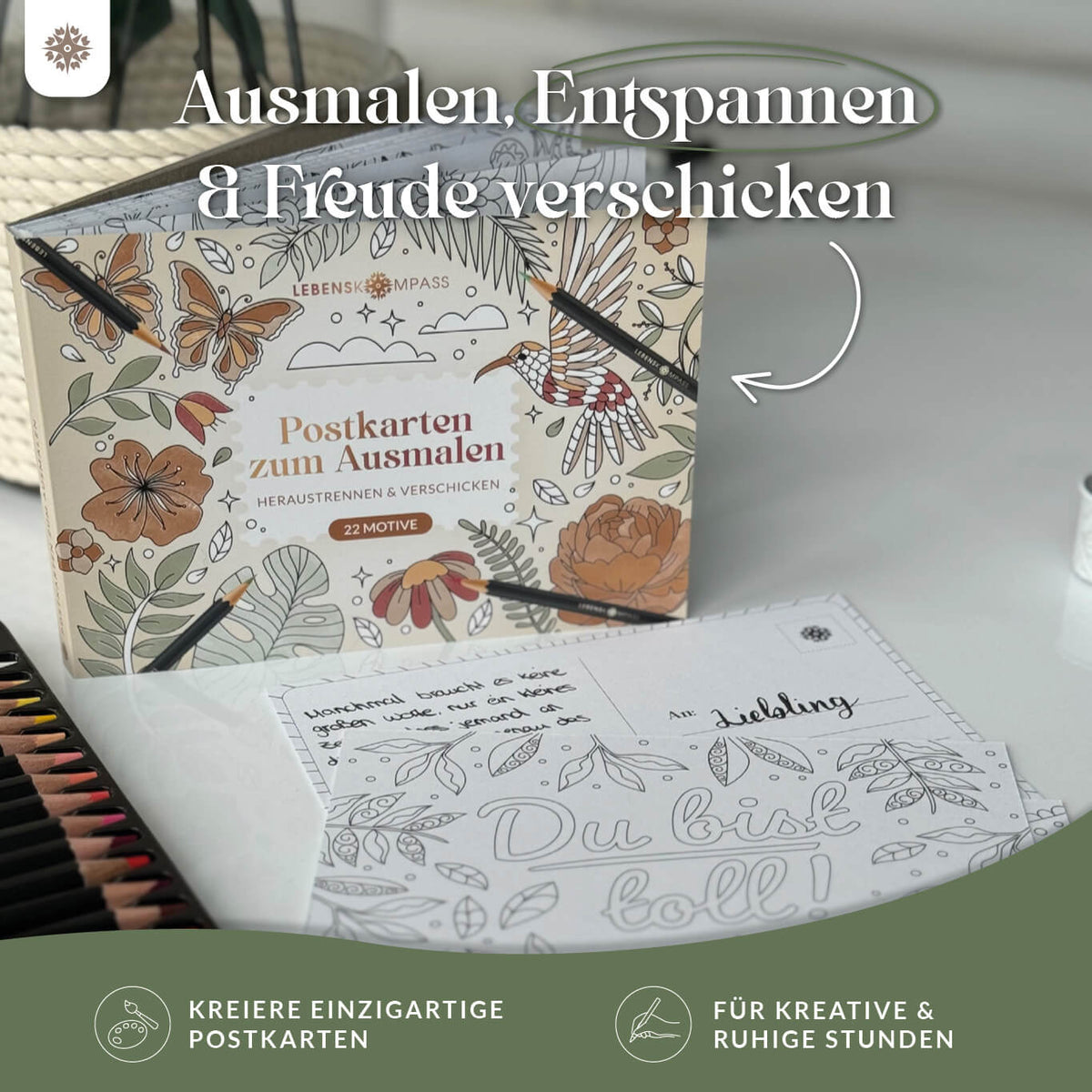 Malbuch - Postkarten zum Ausmalen