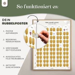 Rubbelposter "Me Time" – 100 Self-Care Ideen