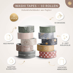 Washi Tapes - Bunte Klebebänder für Kalender & Journal