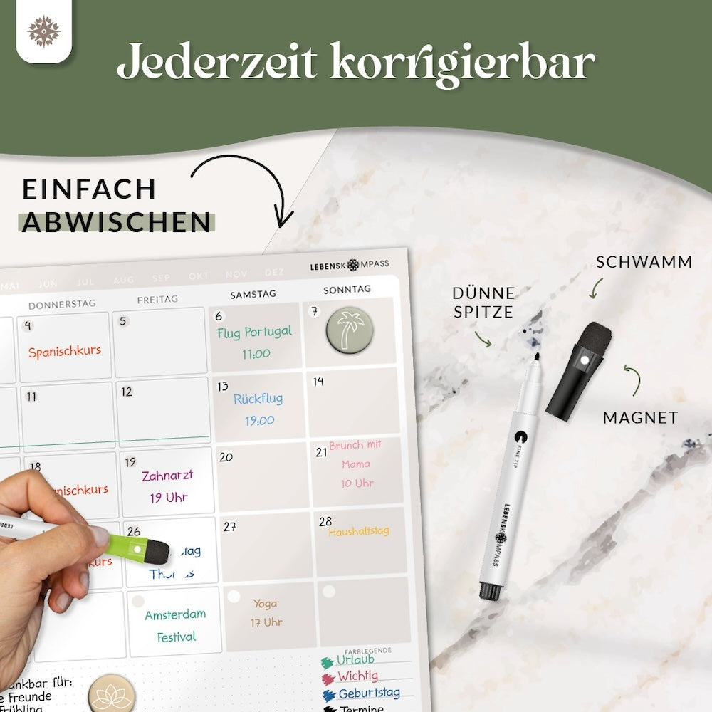 Whiteboard Stifte Set - 12 bunte Marker