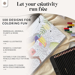 XXL Malbuch für Erwachsene - 100 Motive - Englische Version