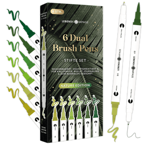 6er Dual Brush Pen Sets - Bunte Pinselstifte