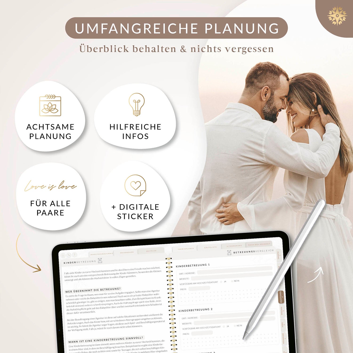 Digitaler Hochzeitsplaner - PDF mit Hyperlinks